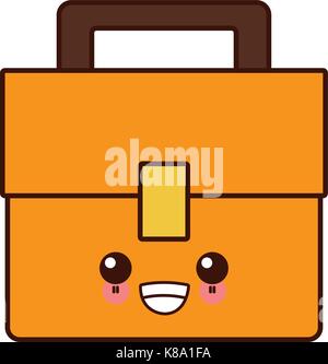 Business Briefcase isolato carino kawaii cartoon Illustrazione Vettoriale