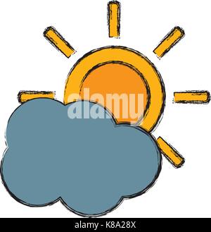 Sun cloud e meteo Illustrazione Vettoriale