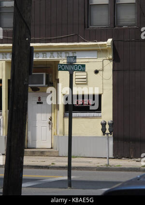 Poningo Street nel porto di Chester, NY Foto Stock