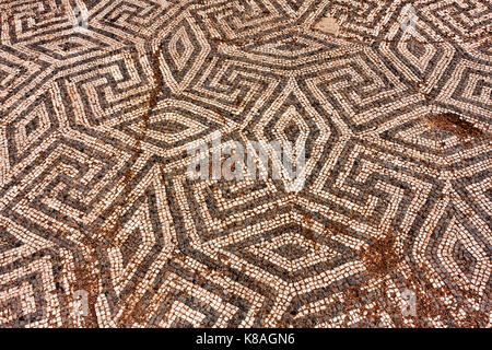 Geometrica impero romano pavimento a mosaico a ostia antica - ROMA - ITALIA Foto Stock