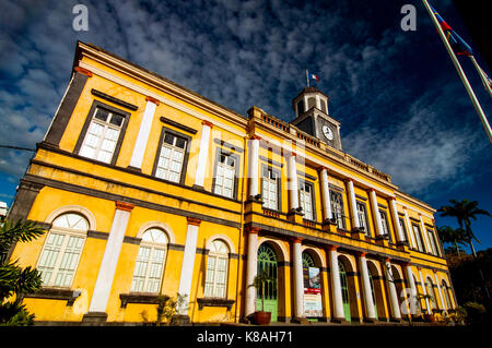 Town Hall, oppure mairie, e l'ex hotel de ville, rue de Paris, st. denis, reunion Foto Stock