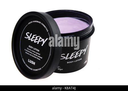 Vasca di 'Sleepy' Crema idratante DAL REGNO UNITO etico società cosmetiche 'Lush' che ha venduto in tutto il mondo. Foto Stock