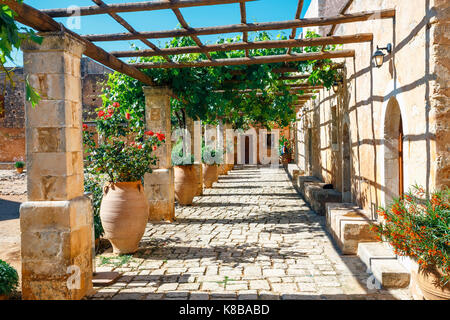 Arkadi, Creta, 10 giugno 2017: Monastero di Arkadi sull'isola di Creta, Grecia Foto Stock