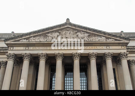 Archivi nazionali facciata in Washington DC, Stati Uniti Foto Stock