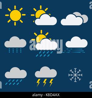 Meteo icona impostare Illustrazione Vettoriale