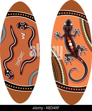 Protezione aborigena (vector art). illustrazione sulla base di stile aborigeno di dot scudo. Illustrazione Vettoriale