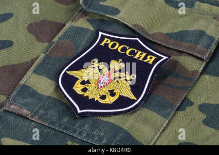 Kiev, Ucraina - feb. 25, 2017. della marina russa badge uniforme Foto Stock