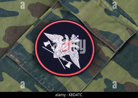 Kiev, Ucraina - feb. 25, 2017. esercito russo badge uniforme Foto Stock