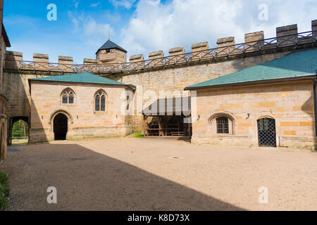 Vista del castello Kost, castello gotico in Boemia Foto Stock