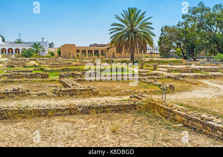 El Djem, Tunisia - 1 settembre 2015: i resti di ville romane sono i monumenti degni di nota del locale museo archeologico il 1 settembre in el dje Foto Stock