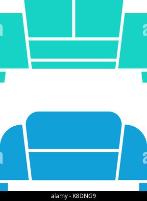 Due verdi e divani blu Illustrazione Vettoriale