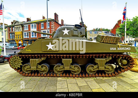 Portland dorset castletown wwii d-day center american m4 Sherman serbatoio medio Foto Stock