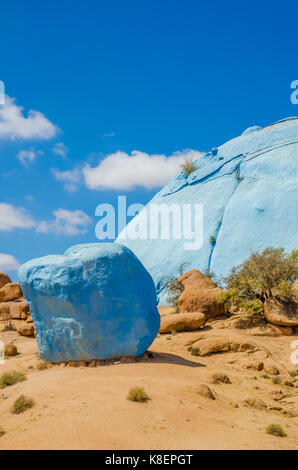 Il famoso dipinto di Colorful rocce vicino tafraoute in anti atlante del Marocco, Africa del nord. Foto Stock