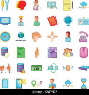 Messaggio di set di icone, stile cartoon Illustrazione Vettoriale