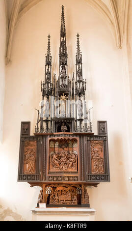 Incoronazione di Maria altare, c. 1520, Jakobkirche, St James Church, Rothenburg ob der Tauber, Germania Foto Stock