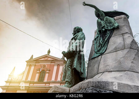 Preseren monumento, Lubiana, Slovenia Foto Stock