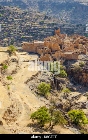 Le antiche rovine della Kasbah marocchina nelle montagne del anti atlas, Marocco, Africa del nord. Foto Stock