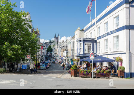 Il Royal 7 stars hotel e ristorante in fondo Fore Street a Totnes, Devon Foto Stock