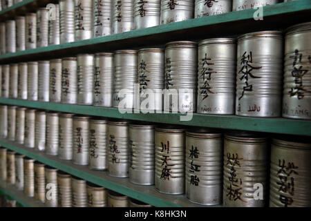 Farmacia di medicina tradizionale cinese. Città ho chi minh. vietnam. Foto Stock