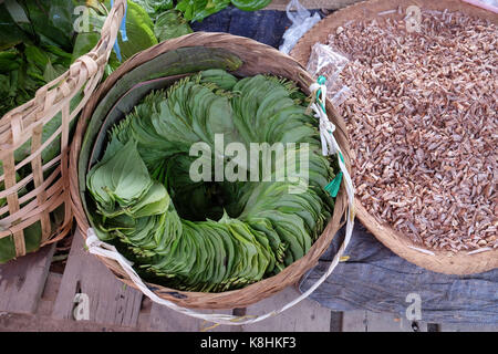 La birmania, myanmar: betel lascia al mercato NamPan, Lago Inle. Foto Stock