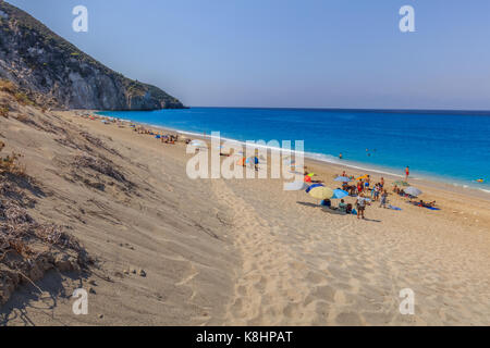 Milos spiaggia nei pressi di Agios Nikitas villaggio su lefkada, Grecia Foto Stock