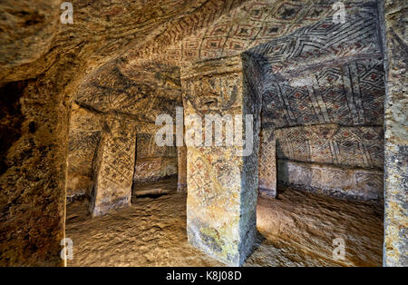 Ipogeo, tombe di alto de segovia che contiene inoltre numerosi ipogei, UNESCO sito heritge, Parco Archeologico Nazionale di Tierradentro, inza, co Foto Stock