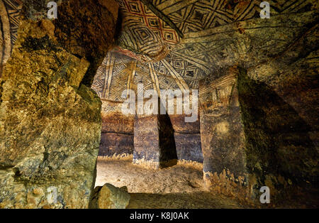 Ipogeo, tombe di alto de segovia che contiene inoltre numerosi ipogei, UNESCO sito heritge, Parco Archeologico Nazionale di Tierradentro, inza, co Foto Stock