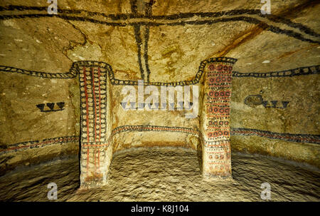 Ipogeo, tombe di alto de segovia che contiene inoltre numerosi ipogei, UNESCO sito heritge, Parco Archeologico Nazionale di Tierradentro, inza, co Foto Stock