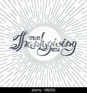 Felice giorno del Ringraziamento. Lettering. Vacanze d'autunno. Scheda, cartoline, poster, striscioni. Illustrazione Vettoriale eps10 Illustrazione Vettoriale