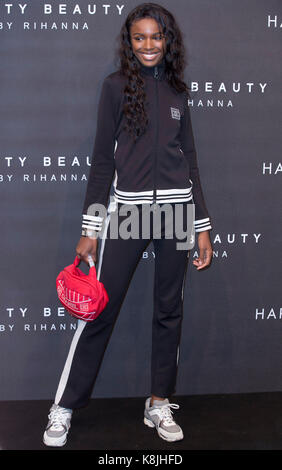 Leonie anderson arriva a fenty bellezza da rihanna launch party ad Harvey Nichols, Knightsbridge, Londra, Foto Stock