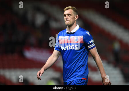 Stoke City's darren fletcher lookds sconsolato dopo il carabao Cup, terzo round corrispondono a stadio di Ashton Gate, Bristol. Foto Stock