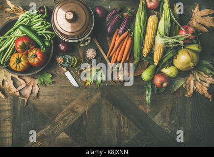 Autunno ingredienti salutari per il giorno del ringraziamento cena, spazio di copia Foto Stock