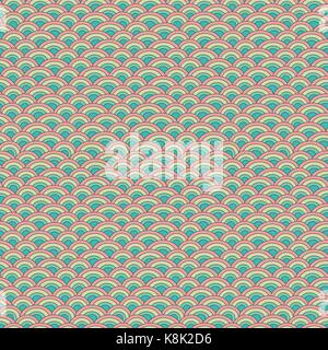 Geometria vettore seamless pattern scala di pesce. astratta sfondo mosaico imitando squame di pesce Illustrazione Vettoriale