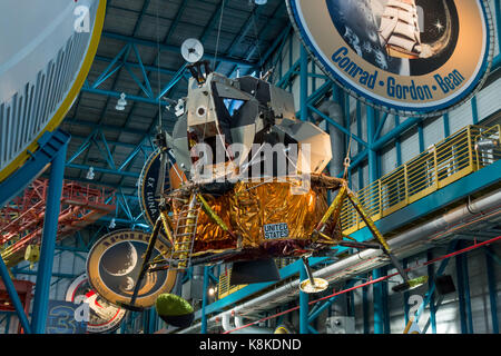 Apollo inutilizzato il modulo lunare, sul display presso il Kennedy Space Center/Apollo Saturn V Center Foto Stock