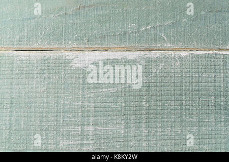 Close up di legno verniciato turchese fasciame. stagionato e weathered grungy texture di sfondo. Foto Stock
