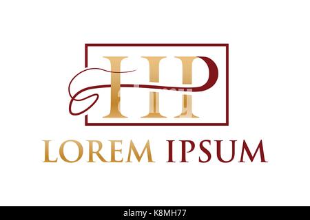 Lettere del logo hp, icona design, isolati su sfondo bianco. Illustrazione Vettoriale