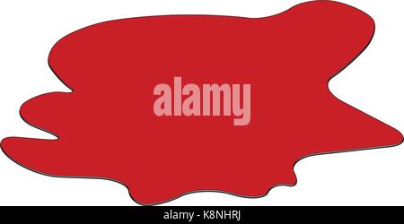 Pozza di sangue, rosso drop, Blot, macchia plash od il sangue. illustrazione vettoriale isolati su sfondo bianco. Illustrazione Vettoriale