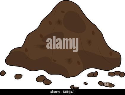 Pila di massa, mucchio di suolo - illustrazione di vettore isolato su sfondo bianco. Illustrazione Vettoriale