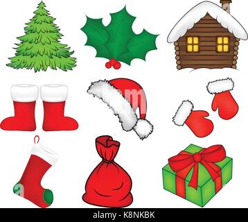 Icona di natale, simbolo, design. illustrazione vettoriale isolati su sfondo bianco. Illustrazione Vettoriale