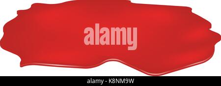 Pozza di sangue, luogo di omicidio, drop, Blot, macchia, rosso plash od il sangue. Illustrazione di vettore isolato su sfondo bianco. Illustrazione Vettoriale