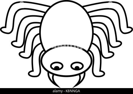 Spider icona halloween, simbolo Silhouette. Illustrazione Vettoriale su sfondo bianco Illustrazione Vettoriale