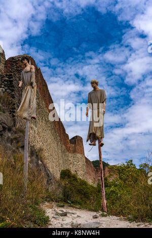 Immagine della Fortezza di Poienari - chiamato anche dracula rifugio di capananenii pamanteni Foto Stock