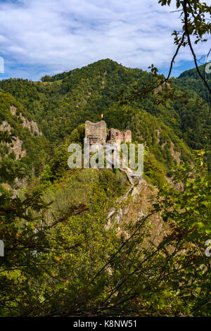 Immagine della Fortezza di Poienari - chiamato anche dracula rifugio di capananenii pamanteni Foto Stock