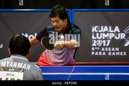 Kuala Lumpur, Malesia. Xx Settembre, 2017. 9l'Asean para giochi 2017 svoltasi a Kuala Lumpur, Malesia. Undici paesi concorrenti in giochi. Table Tennis Tournament, vietnam vs Myanmar. © danny chan/alamy live news. Foto Stock