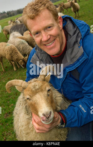 Cotswolds Farm Park, con proprietario Adam Henson, chi è un imprenditore, autore e presentatore televisivo. Foto Stock