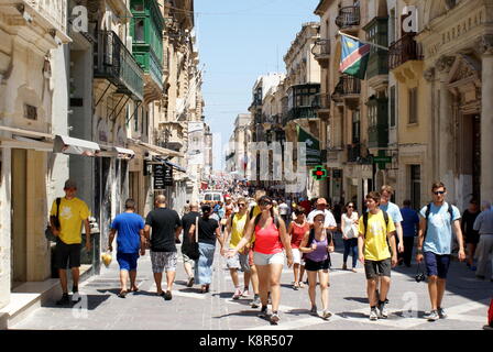 Repubblica Street (Triq- ir-Repubblika), Valletta, Malta Foto Stock