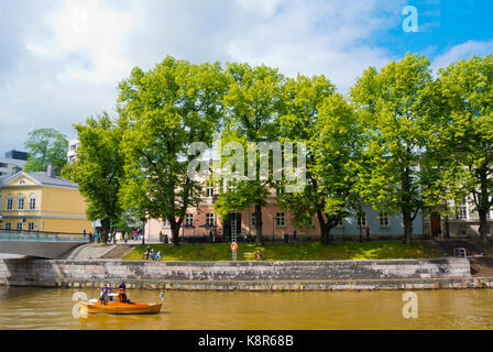 Aurajoki, fiume Aura, Turku, Finlandia occidentale Foto Stock