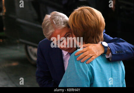 Paolo Gentiloni, bkin Angela Merkel - vorbereitungstreffen europaeischer staatschefs fuer den g20 gipfel, bundeskanzleramt, 29. juni 2017, Berlino. Foto Stock