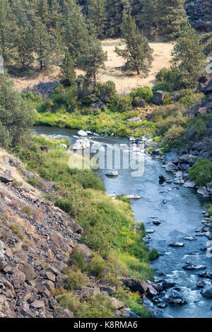 Vista di una sezione del fiume storto in oregon dall'alto ponte in Peter Skene Ogden parco dello stato Foto Stock