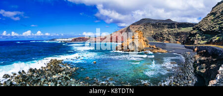 Paesaggio vulcanico dell'isola di Lanzarote.Canarie,Spagna. Foto Stock